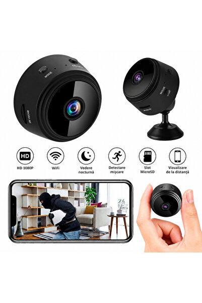 Noname Mini Cameră WiFi HD, Supraveghere Video de la Distanță, Vedere Nocturn...