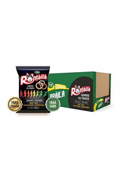 Ronțăilă Cutie 10 Pungi x Covrigi cu Tărâțe, Fara Sare și Fara Zahar (10 x 25...