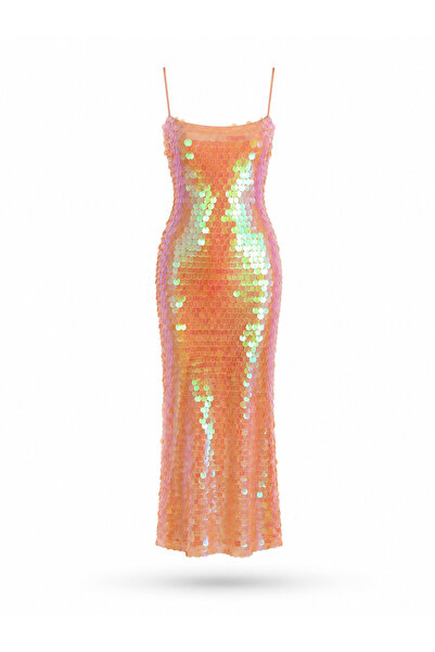 Özge Özgenç Sequin Dress with Rope Straps