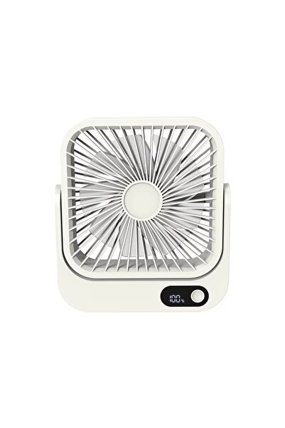 Generic Small Table Fan Portable Small Fan | 5-Speed Settings Personal Cooler 1200mAh Battery for Beach Travel Indoor Bedroom Camping Hiking