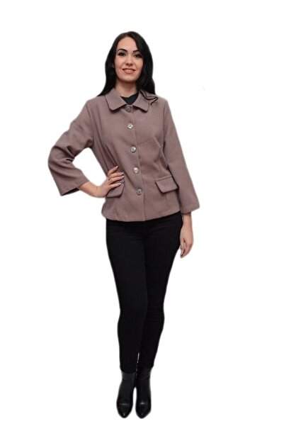 OEM Sacou casual, scurt in talie, nuante gri, maro