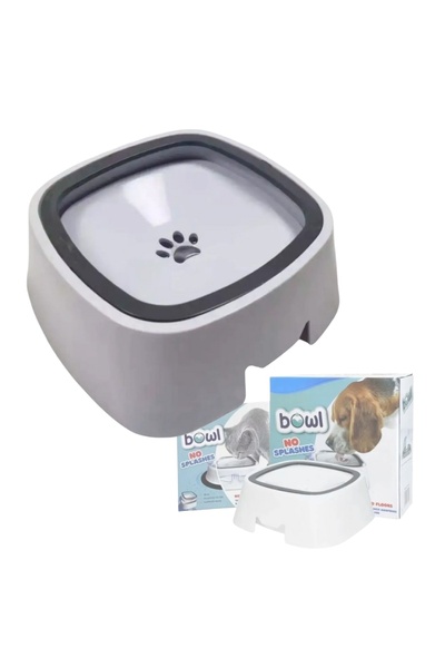Velaris Bol pentru apă cu design anti-stropire și anti-alunecare, 1,5 L, Alb,...