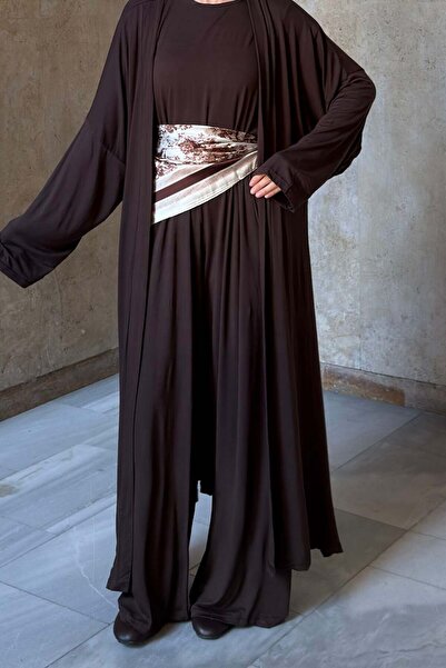 Faya Boutique Kahverengi Üçlü Cozy Takım