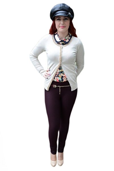 OEM Pantalon casual, nuanta de visiniu, buzunare apretate