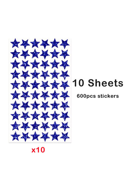Choice5 Deep Blue 10sheets 1.4cm Mini Holographic Foil Star Stickers 600‑2100...