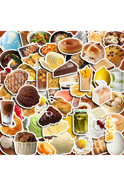 Choice A-60PCS 70PCS INS Realistic Food Delicious Snacks and Fruits Graffiti ...