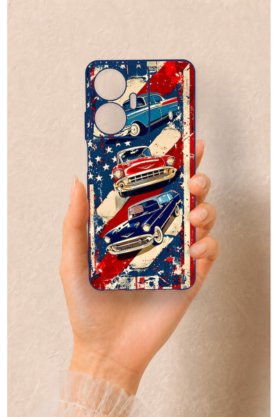Vip Case Realme C55 Compatible American Chevrolet Patterned Silicone Case