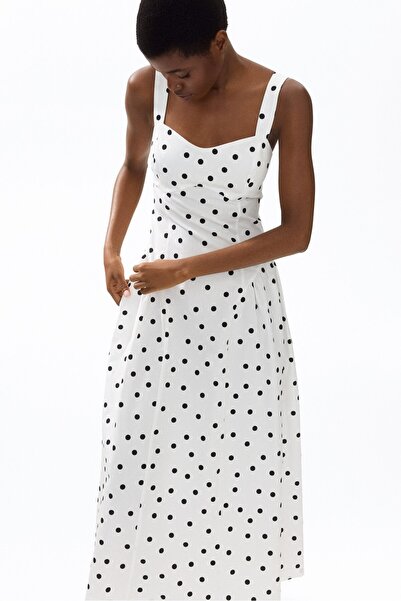 H&M Kloş Etekli Midi Elbise