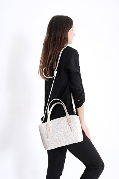 Just Polo Trendy Cream Shoulder and Hand Bag