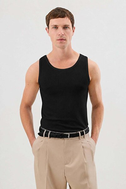 Antioch Black Men's Basic Ribbed Tank Top