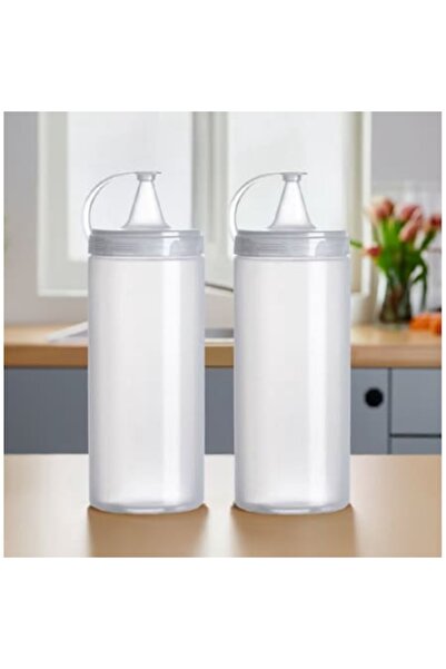 SyaMAG Set de 2 dozatoare transparente, cu capac și dop, Syamag, 400 ml, 20x6 cm