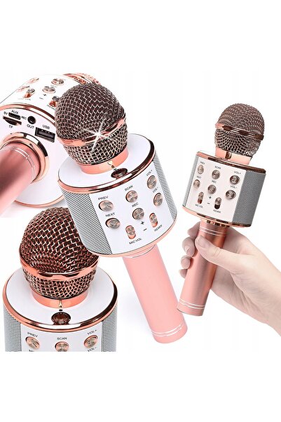 Ayawaska Microfon karaoke wireless Bluetooth cu difuzor, modulator voce, MP3,...