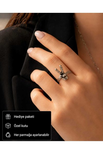 HER ŞEY NOTA www.herseynota.com خاتم نسائي بتصميم عتيق على الطراز القوطي مع ش...