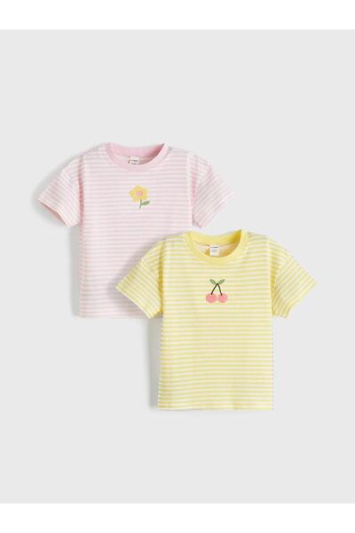 LC Waikiki Embroidered Girls' T-Shirt 2-Pack (S6)