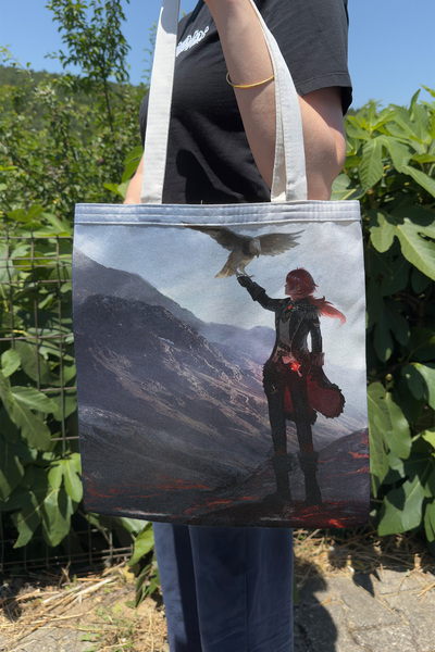 ZipZap Diluc Genshin Impact V3 Double-Sided Canvas Print Tote Bag Anime Bag
