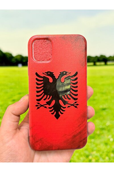 TeknoBAstore İphone 15 Uyumlu Arnavut Bayraklı Telefon Kılıfı