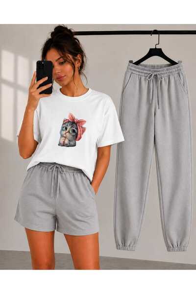 CLOTHES33 MAJICA, KRATKE PANTALONE, 3-DELIČNI SET, LAKA LETNJA ODEĆA, UPISUJU...