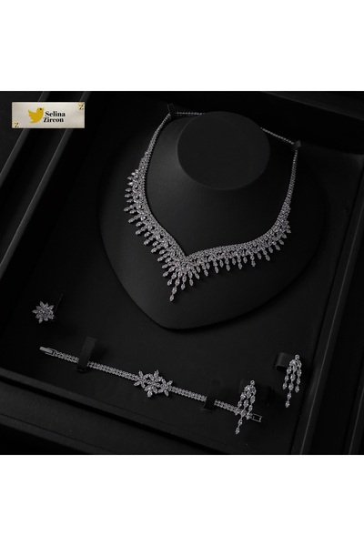 jewelrystore Diamond-Like Zircon Accessories Set with Packaging