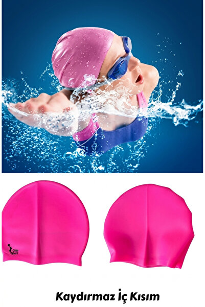 sfs elektrik Silicone Sea And Pool Bonnet - Swimmer Silicone Solid Color Bonn...
