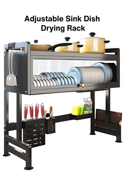 Generic Toshionics Double Layer 2 Tier Over The Sink Dish Drying Stand Draine...