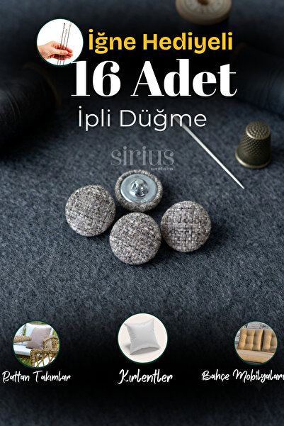 SiriusAnatolia 16 Adet Minder,Kırlent,Rattan,Koltuk, Yastık Düğmesi Yumuşak Soft