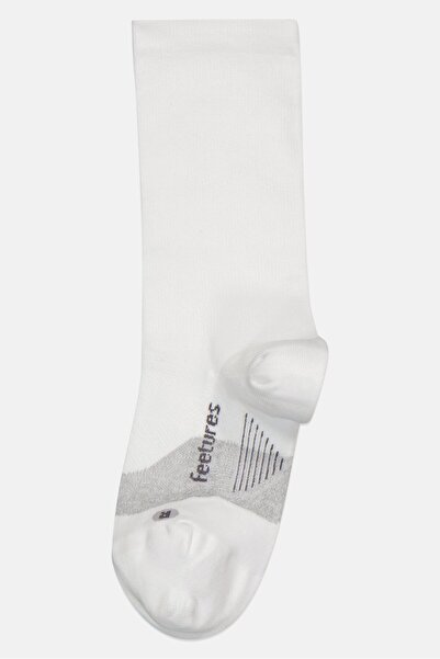 Feetures Men 1 Pair Brand Logo Crew Socks, White