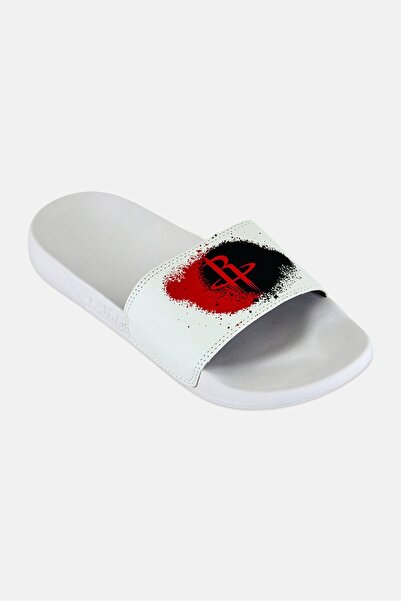 iSlide Kids Boy Houston Rockets Spray Paint Slip On Slides, White