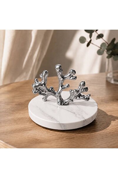 BeeCandleHome Beyaz Mermer Desenli Silver Tokalı Büyük Box Kapağı - TEK KAPAK...