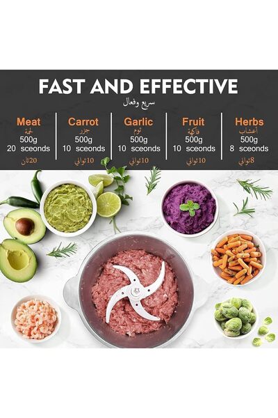 Denx Electric Meat Grinder 850W Stainless Steel Food Processor & Vegetable Ch...