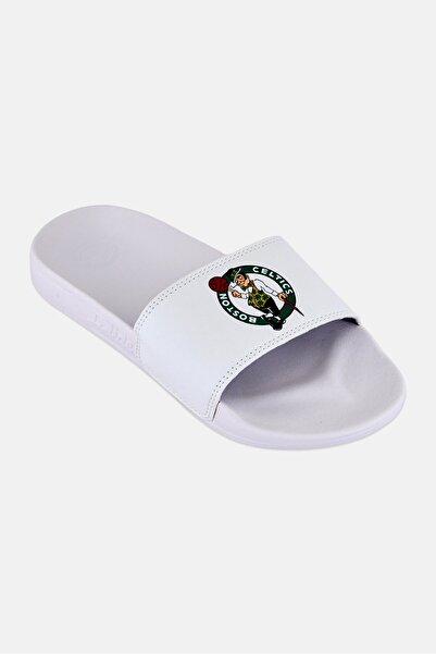 iSlide Kids Boy Boston Celtics Primary Logo Slip On Slides, White