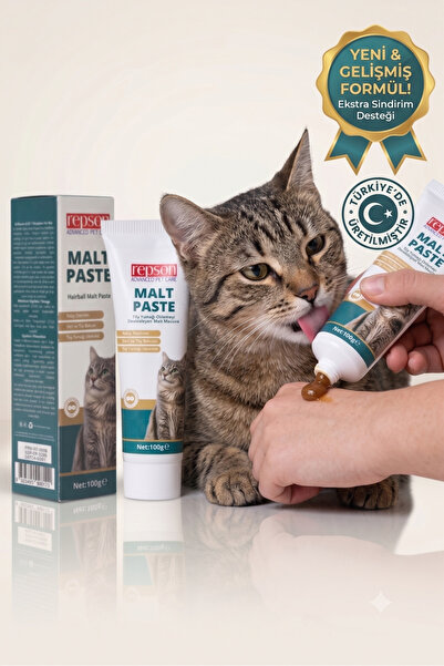 Repson Kedi Malt Macunu 100 gr - Şekersiz Tüy Yumağı Önleyici Prebiyotikli Ke...