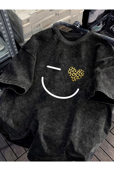 Pink Sky Unisex Oversize Vintage Washed Street Style Μόδα του δρόμου Βαμβακερ...