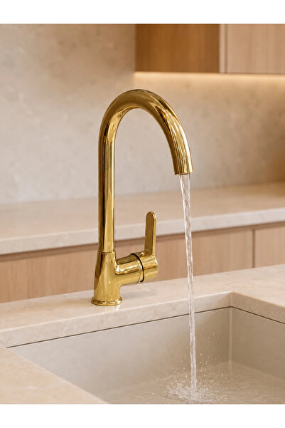 Fualora Kitchen Faucet 360 Degree Rotating Pipe Gold