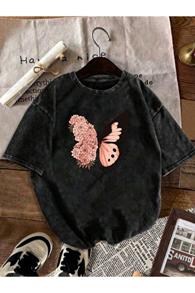 Pink Sky Unisex Oversize Vintage Washed Street Style Μόδα του δρόμου Βαμβακερ...