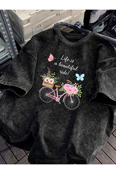 HOFFNUNG Unisex Oversize Vintage Washed Street Style Μόδα του δρόμου Βαμβακερ...