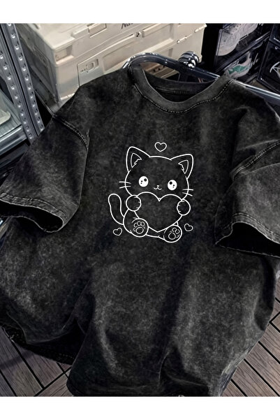 Pink Sky Unisex Oversize Vintage Washed Street Style Μόδα του δρόμου Βαμβακερ...