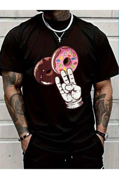 2BIR تي شيرت قطني 100% بطبعة مزحة مضحكة "2 Pink 1 In The Stink I Donut" برقبة...