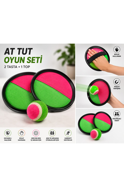 Morafit At Tut Oyunu Cırt Cırt Top Yakalama Seti 2 Disk 1 Top Bahçe Plaj Park Oyuncağı