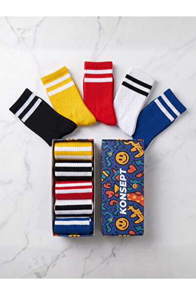 Konsept Old School Striped 5-Piece Boxed Tennis Socks Set