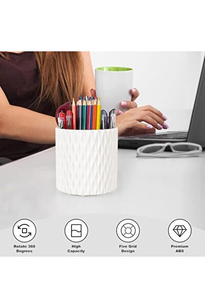 ALMEKAQUZ حامل فرش المكياج كبير السعة، دوران 360 درجة °   حامل دوار بخمس فتحا...