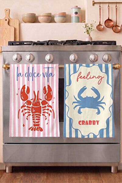 ecemre beach towel Patterned (Printed) Kitchen Towels (Set of 2) |   30×50 cm