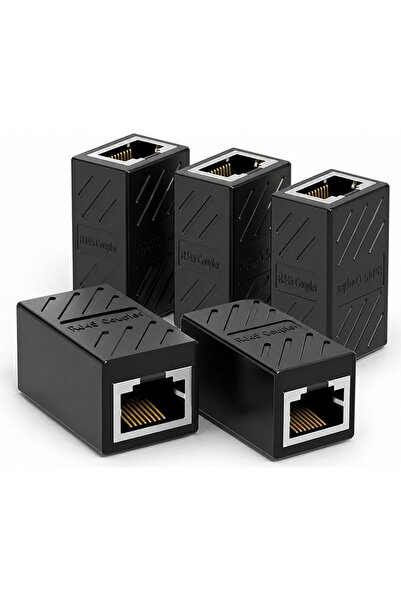 Derwell 5 Adet Gigabit Destekli Rj45 Dişi Dişi Cat5e/cat6/7/8 Ethernet Intern...