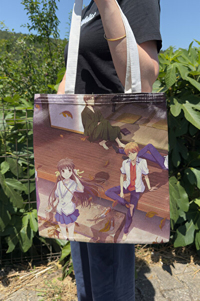 ZipZap Fruits Basket V5 Geantă din pânză cu imprimare pe două fețe, de vară ș...