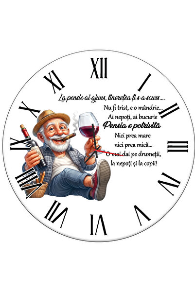 OEM Ceas de perete amuzant pentru pensionari, mesaj haios, 35 cm, mecanism si...