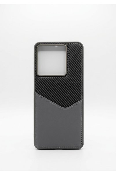 kılıfınbenden Redmi Note 13 (4g) Gray Case with Card Holder