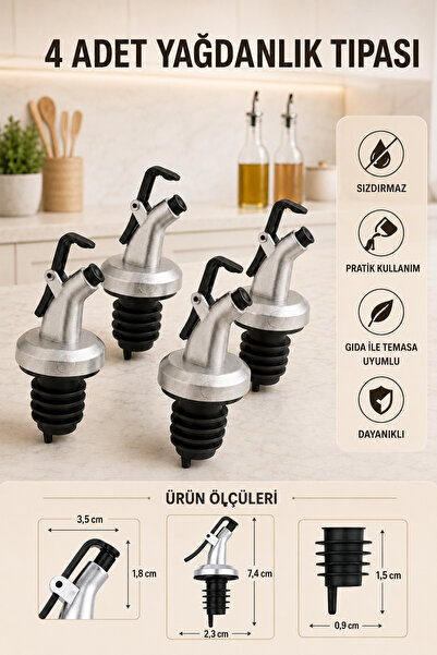 Tanemce 4 Pieces of Oil Pot Stopper with Leak-Proof Lock System – Non-Drip Ca...