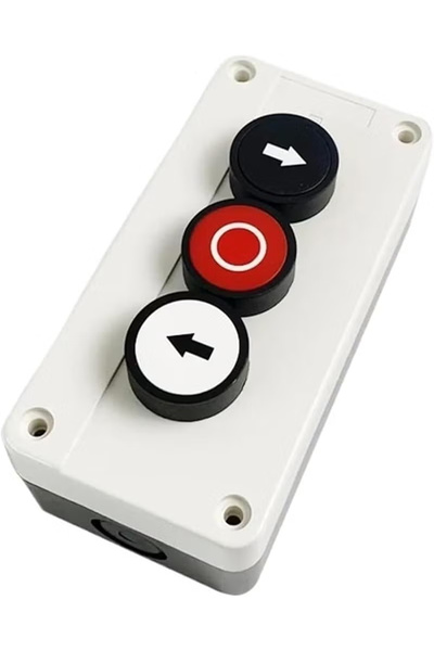 Duravel 3-Button Control Panel Box with Directional Arrows and Emergency Stop...