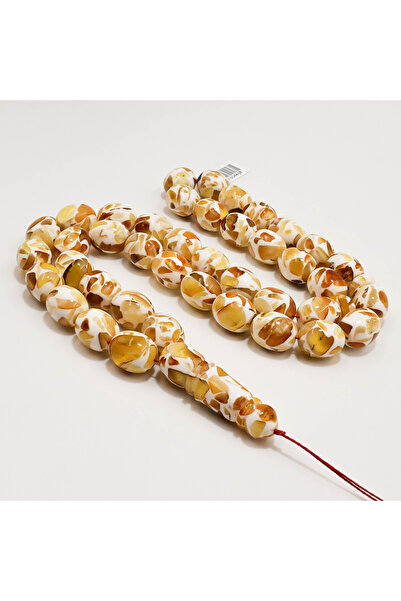 Generic Brand Mosaic Amber Rosary – 41 Beads 12.5×15mm Multicolor Oval Prayer...