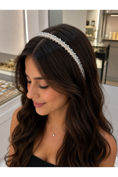Bymiel Elegant Women's Crown with Crystal Beads – Hair Accessory for Daily an...