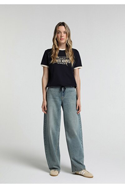 Colin's Baggy Tapered Fit Women's Green Cast Denim Jean Trousers